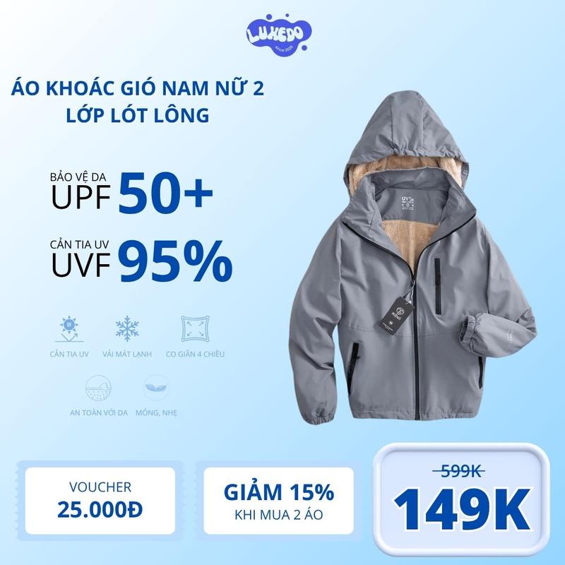 Áo khoác gió nam nữ 2 lớp lót lông cừu cao cấp siêu ấm, áo gió nam nữ phủ nano chống gió chống thấm nước áo  khoác aolot  long