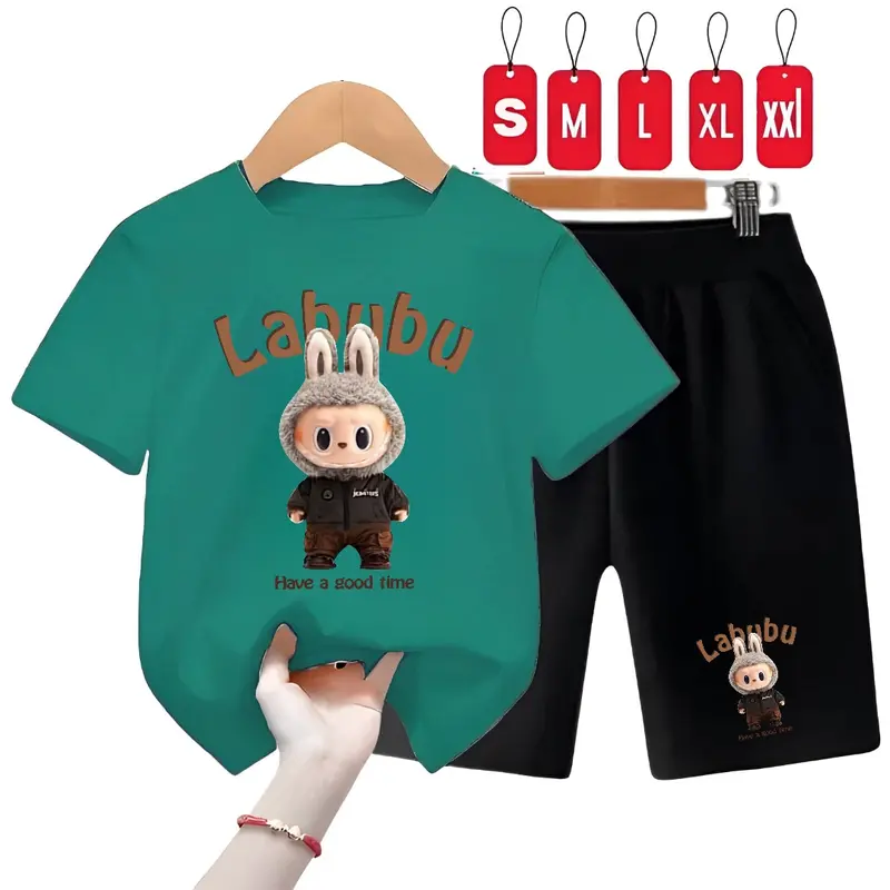 SETEALAN ANAK ANAK LABUBU 2 SAMPAI 10 TAHUN/SET ANAK LABUBU HAVE A GOOD TIME TERBARU Anak-Anak 1
