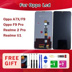 For OPPO A7X/F9/F9 Pro/Realme 2 pro/Realme U1 Lcd Phone Touch Screen Replacement,Send Protective Film,Tools and glue,Cellphone Accessory Installation,Smartphone Device.