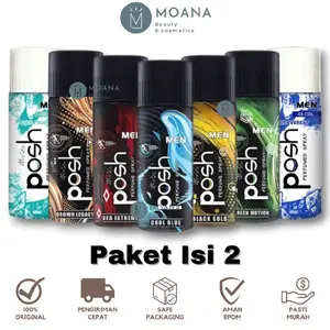 [ISI 2] Posh Men Body Spray 150 ml | Parfum Pria Wanita Awet Tahan Lama | Cool Blue Green Motion Brown Legacy Red Extreme