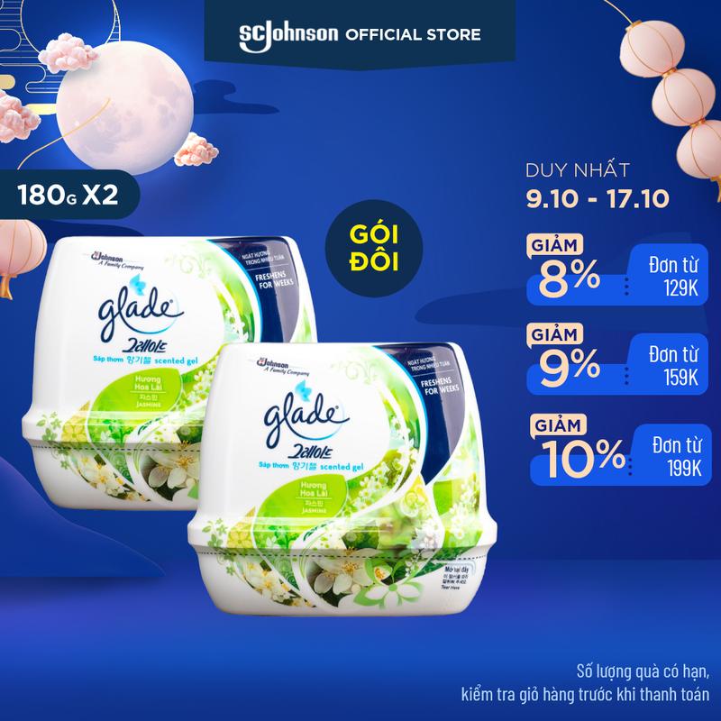 Bộ đôi GLADE Sáp Thơm Hương Hoa Lài 180gx2