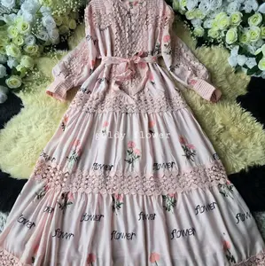 Gamis Flower | Premium Import BKK By GoldyGhatbiyya Katun Bordir Cantik Dres Lebaran 2026