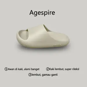 jelly Sandal Slop Wanita Polos Double Strap Sandal Wanita Ringan Empuk Bahan Karet Sendal Jepit hitam putih shoes pantai sendal Outdoor EVA Desain Fashionable Tahan Lama