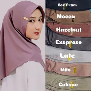 Hijab bergo Size M/L Jersey Zoya premium .label akrilik