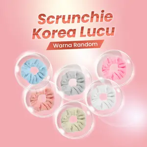 Scrunchie Korea Lucu Warna Random, Bahan Berkualitas, Warna Pastel