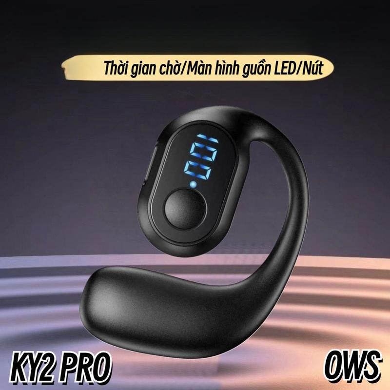 tai nghe một tai OWS KY2 Pro, không dây Bluetooth, âm trầm đích thực, âm thanh nổi, pin dung lượng lớn, màn hình hiển thị nguồn LED, thích hợp cho kinh doanh và thể thao, nhạc, điều khiển nút đeo
