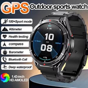 New For Huawe GPS SmartWatch Men 466*466 AMOLED HD 150+Sport Mode Compass BT Call Health Monitor IP69 Waterproof Swimming Watch