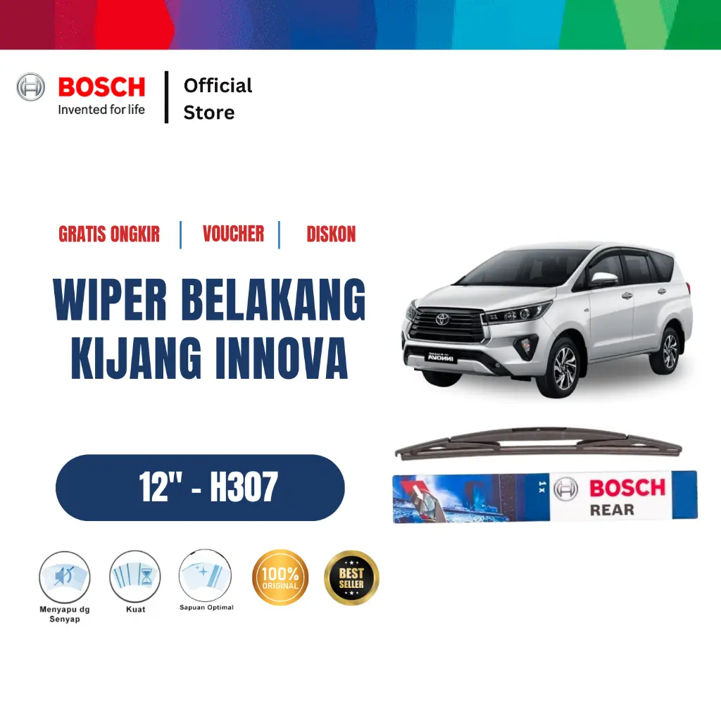 Bosch H307 Rear Wiper Kaca Belakang Kijang Innova - Rock Lock 2 Size 12 Inci