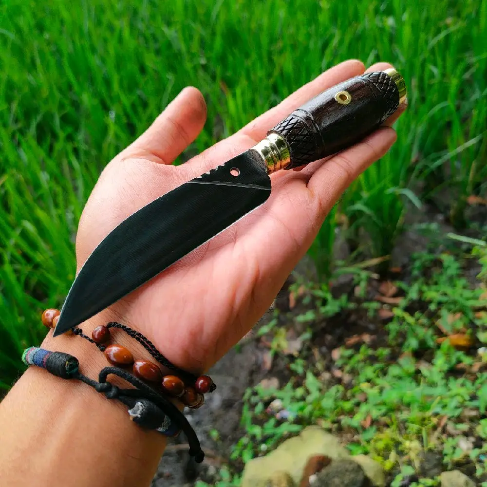 Pisau 10cm Gagang Ukir Slup Kuningan Depan Belakang pisa umurah