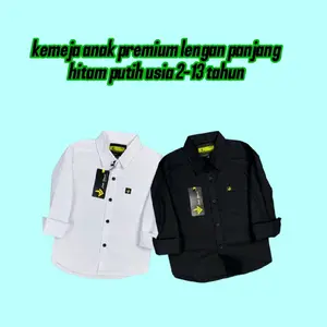 Kemeja Katun Sigaret Polos Lengan Panjang Anak Laki-laki Usia 2-13 Tahun Kemeja Rayon Anak Laki Fashion Baju Kaos anak Laki-Laki