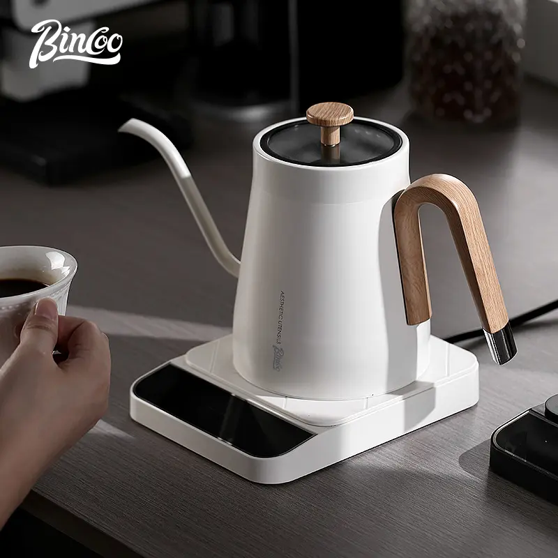 Bình pha cà phê pha tay nhiệt độ không đổi, BINCOO, Ấm đun nước Điện Điều khiển nhiệt độ thông minh, Bình Mỏng vòi, Dung Tích Lớn 800ML, Thích hợp cho gia đình và văn phòng 7