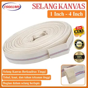 Selang Kolam Ikan Penyiraman Kanvas Irigasi Pertanian Per 1 Meter & 5 Meter 1 Inci, 1.5 Inci, 2 Inch Selang Pertanian Air Putih Tanaman Bulat