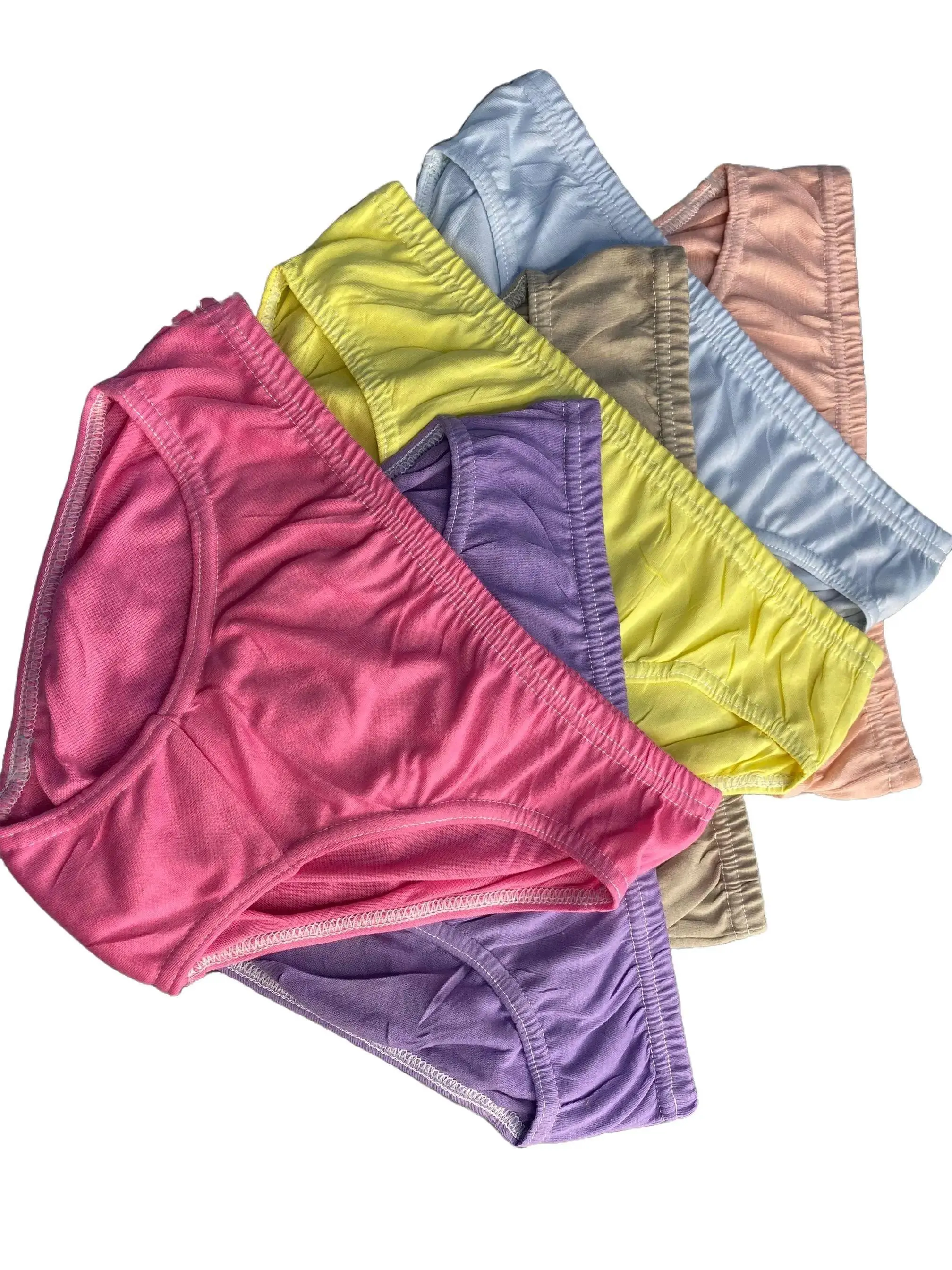 6/12PCS CB-Pastel Panty Cotton Breathable Plain Women's Underwear Womenswear Comfort Lady Basic Minimalist Print Bikini Comfortable