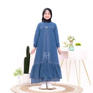 Fateena Gamis Anak Perempuan Fateena Dress Ceruty Swarovsky | gamis lebaran anak perempuan 2025 baju muslim anak perempuan tanggung terbaru kekinian usia 6 sampai 14 tahun bahan ceruty baby doll Mewah Panjang Dewasa Ibu