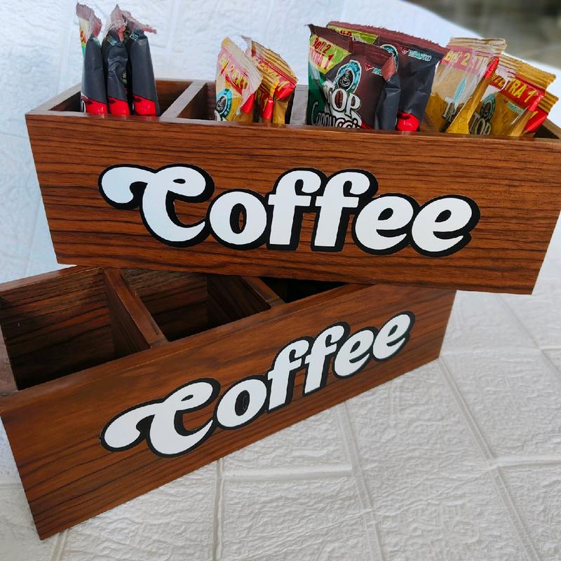 Rak Coffee minimalis 4 kotak Rak tempat kopi sachet - Shop | Tokopedia