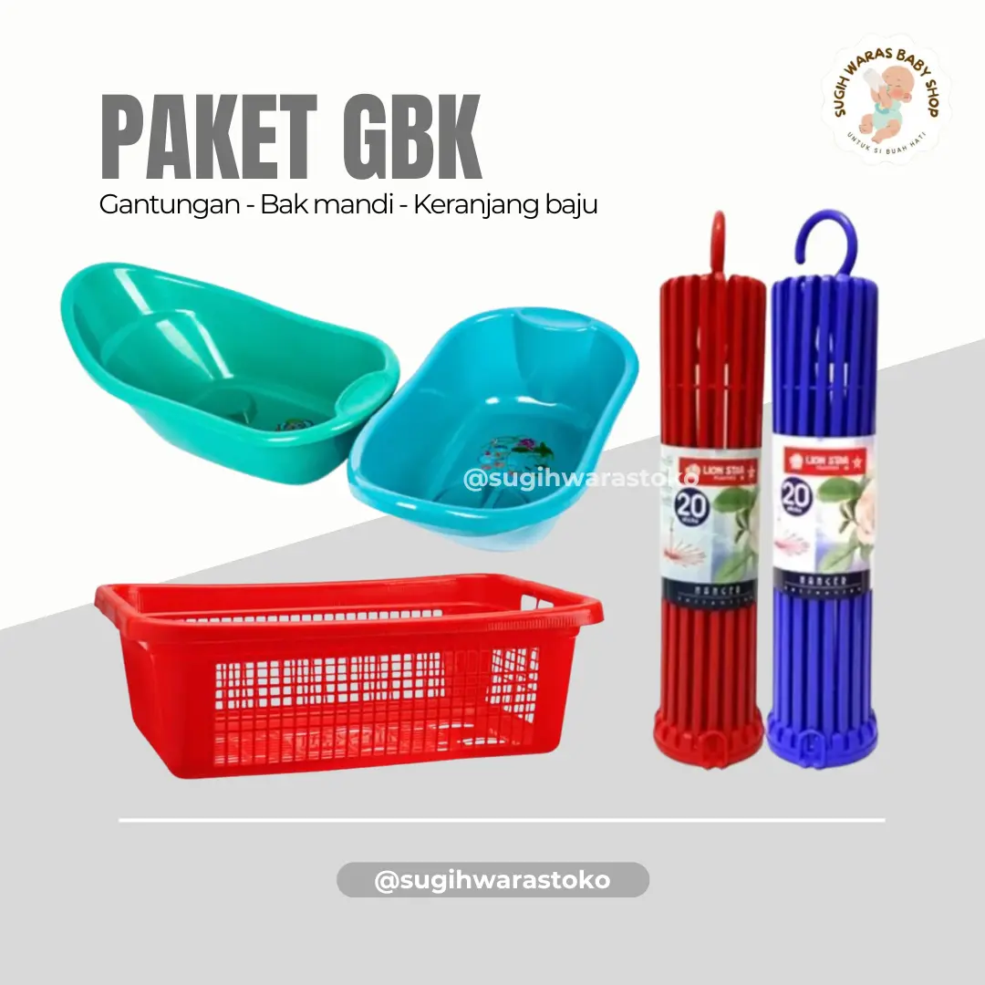 [PAKET GBK] Gantungan/Jemuran Baju - Keranjang Baju - Bak Mandi Bayi || Perlengkapan Mandi dan Laundry kokoh wardrobes