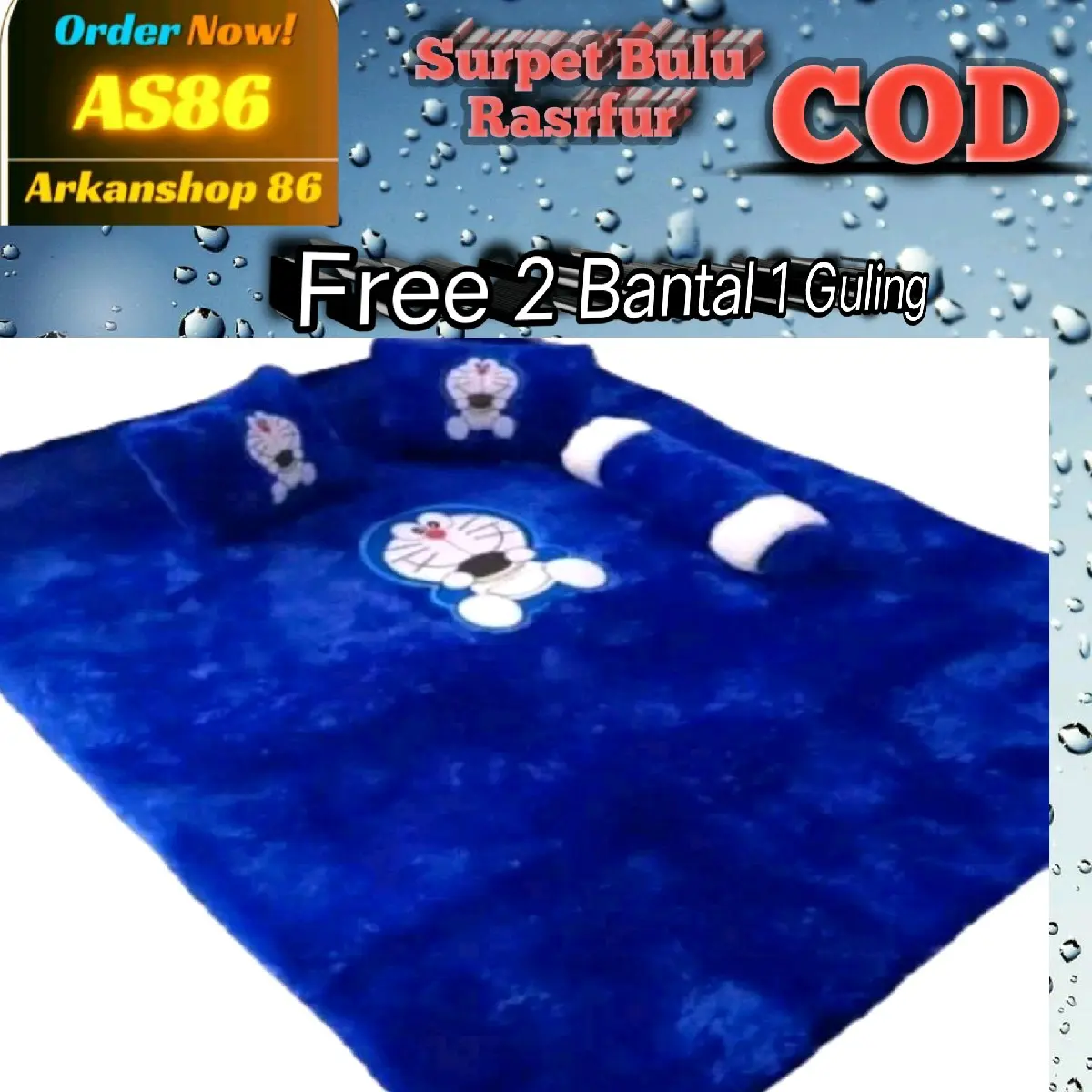 Karpet Bulu Rasfur lembut Bonus bantal guling Surpet Busa