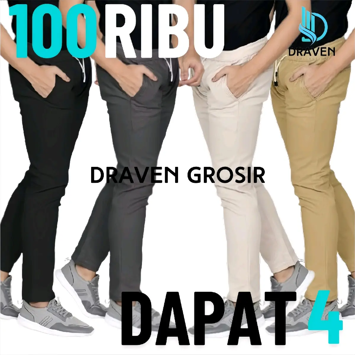 SUPER HEMAT 100RIBU DAPAT 4 CELANA CHINOS PANJANG KATUN TWILL RIB STRETCH Dengan Tali Stopper Pria Dewasa Fit Formal Casual Kerja Nyaman Ukuran 27-38