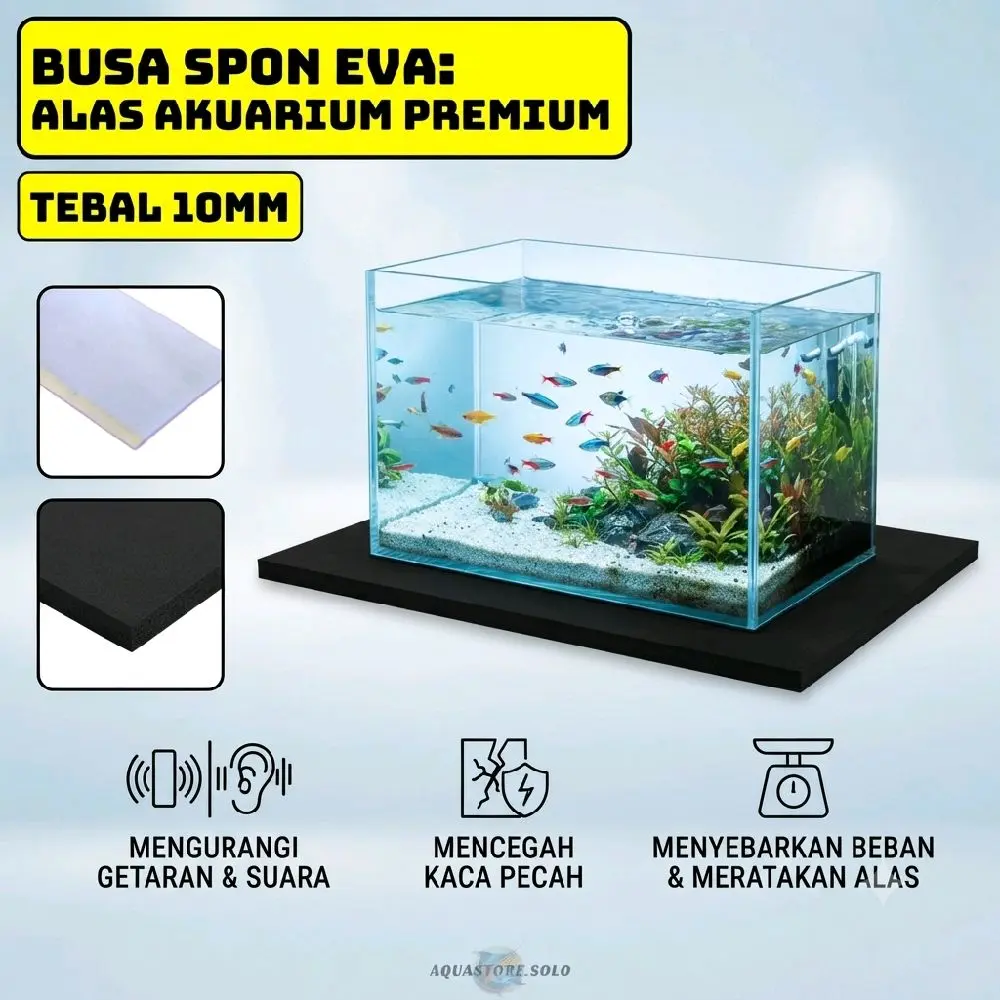 BUSA ATI ALAS AKUARIUM TEBAL 5 & 10MM WARNA HITAM DAN PUTIH