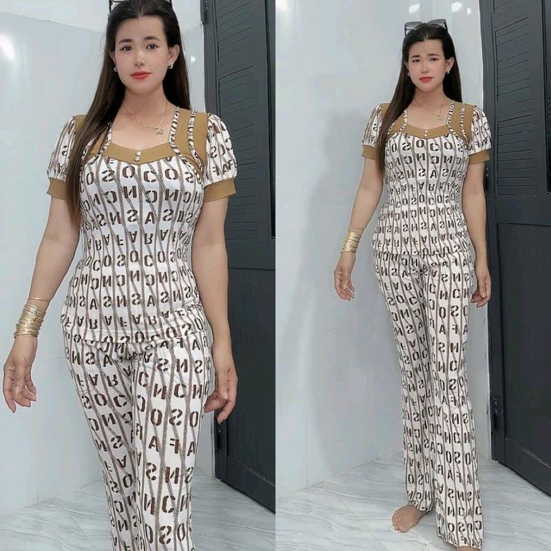 Đồ bộ nữ mặc nhà quần ống bass thun ati size 48 đến 78kg _Tâm Đan 6