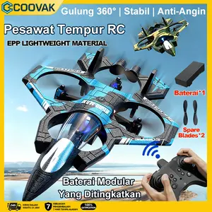 Mainan Pesawat Terbang 2.4G EPP Stunt Remote Control Led Glider Airplane Foam RC Plane