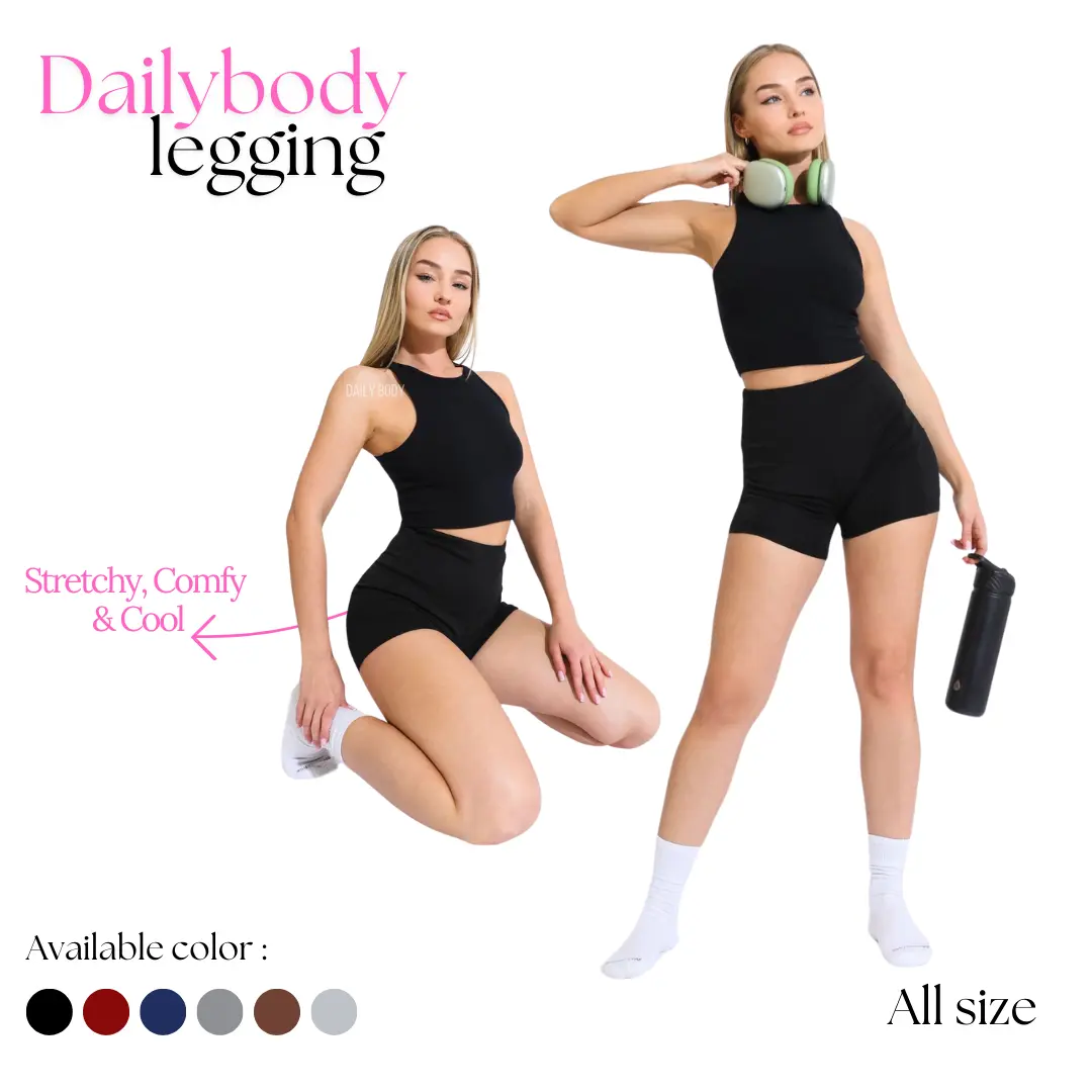 DAILYBODY | celana Legging pendek wanita high waist premium fit lembut Panjang Stretch