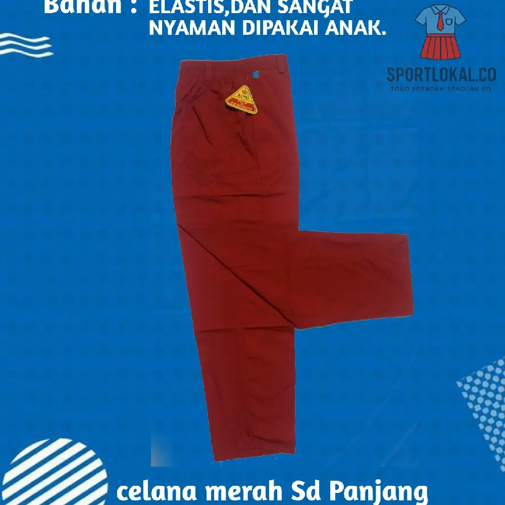 GROSIR CELANA  PANJANG MERAH Anak laki-laki SD FAMATEX PREMIUM TEBAL MURAH ELASTIS NYAMAN Usia 5–13 Tahun Anak Fashion