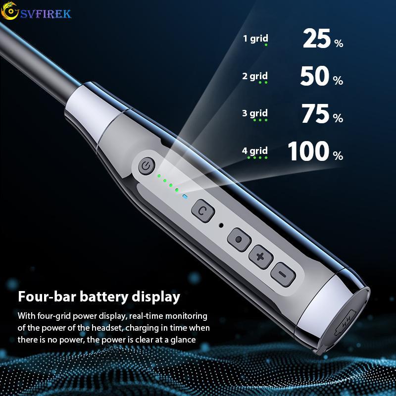ROR - Tai nghe Bluetooth không dây đeo cổ, 4 loa, tai nghe bass, tai nghe thể thao, tai nghe không dây, giảm tiếng ồn thông minh, âm thanh nổi hai tai 9D, IPX5, chống thấm mồ hôi, thời gian chơi 100 giờ Nhét Tai Nghe Nhạc Earphone 3