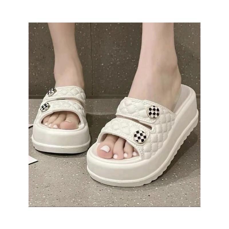 Sandal Wanita Jelly Selop EVA Rubber Tali Strap Dua Sandal Jelly Wedges 7CM Wanita Import 5
