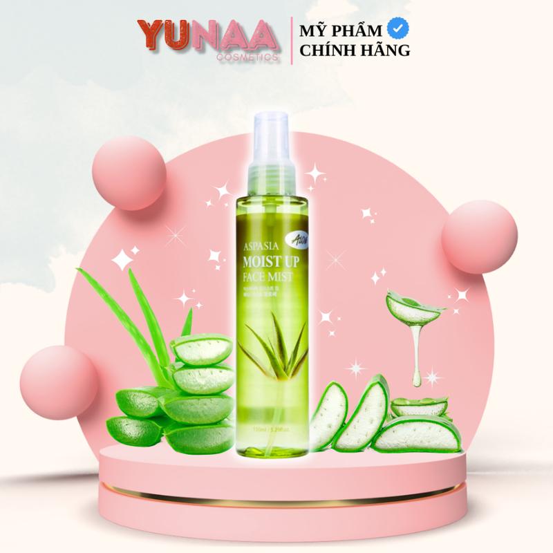   Y284  Xịt khoáng lô hội Aspasia Moist Up Face Mist Hàn Quốc 150ml - Nha đam dưỡng trắng da giữ ẩm 