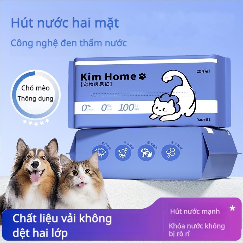 Còn hàng 50 cái gói! Tã cho thú cưng thấm hút nhanh khô nhanh thích hợp cho tã cho chó con đồ dùng cho thú cưng giấy thấm hút dày dùng một lần hai lớp khóa chống nước cầm tay