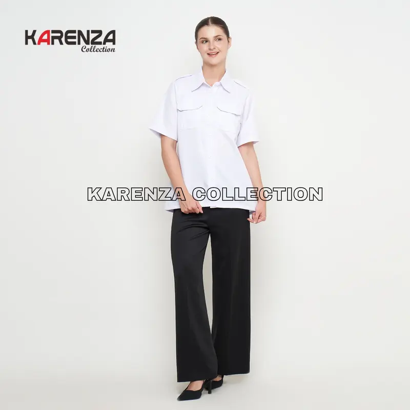 Baju Putih Dinas Wanita Lengan Pendek Seragam Pns Putih Wanita Baju Pdh Putih Wanita Kemeja Putih Pemda Wanita pppk baju  pdh pmr 2