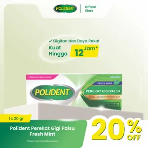Polident Perekat Gigi Palsu Fresh Mint 20gr