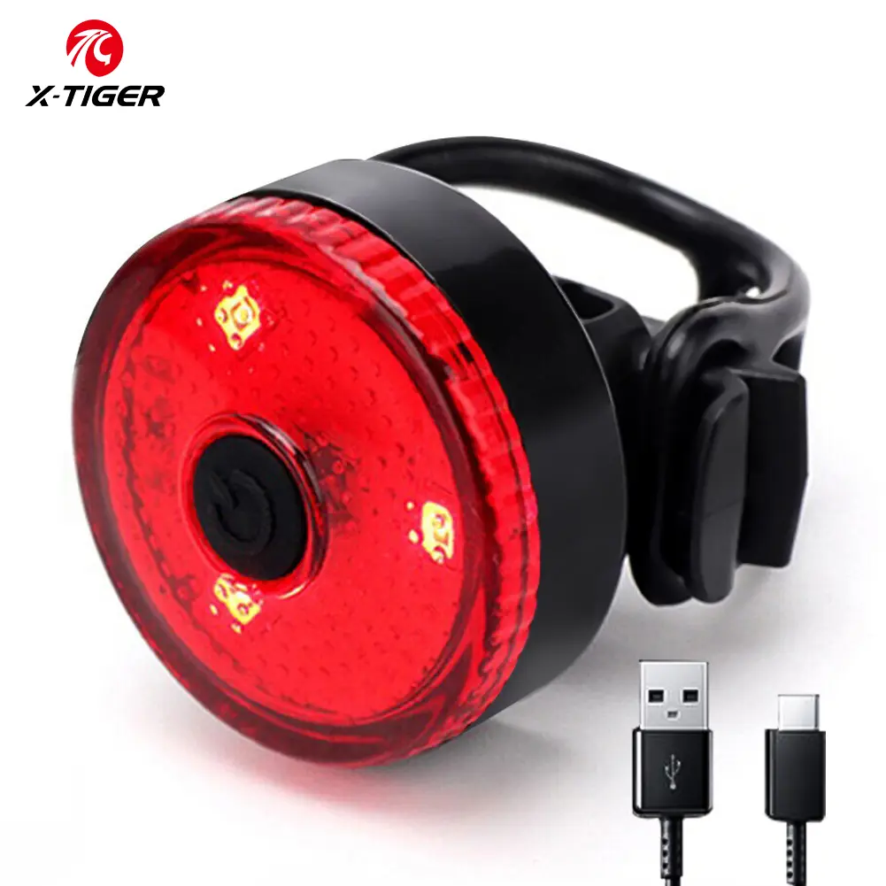 Đèn Hậu Xe Đạp Mini, X-TIGER, Có Thể Sạc Lại USB, Đèn Cảnh Báo Lái Xe Ban Đêm, Đạp Xe Ngoài Trời, Đèn Hậu Xe Đạp Led Sports