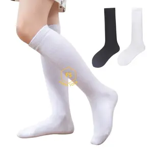 Kaos Kaki Putih Polos Panjang Selutut Kaos Kaki Paskibra Muslimah Bahan Nylon Dewasa