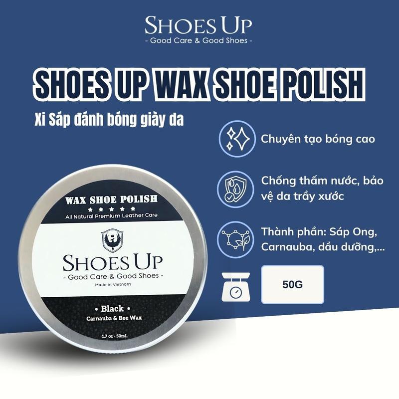  Shoes Up Wax Shoe Polish - Xi Sáp đánh bóng Giày Da thành phần từ Thiên Nhiên si  đen xidanh  giay Nam 