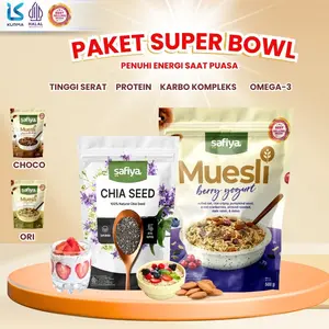 Super Bowl Muesli Safiya & Chiaseed Organik Oatmeal Instan Kaya Serat Omega-3 Protein