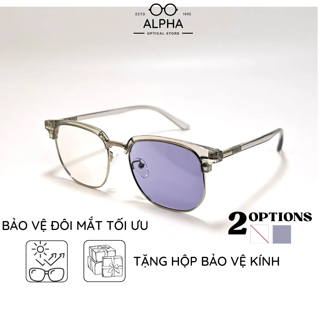 Mã X22 - Kính Cận Thị Đổi Màu Dưới Nắng Giành Cho Học Sinh, Sinh Viên Chống Tia Uv, Ánh Sáng Xanh, Kiểu Clubmaster Fom Vừa Phiên Bản Nâng Cấp . Kính Mắt