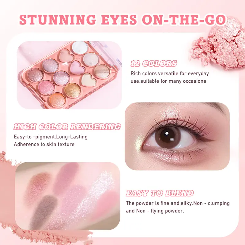 SANIYE [BPOM] 12 Warna Sweetheart Eyeshadow Palette High Pigmented Eyeshadow Tahan Lama E1271 3