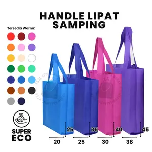 HLS SUPER ECO Ukuran 25x35x8 Tas Spunbond Goodie Bag Laken Handle Ekonomis Polos ( Per LUSIN )