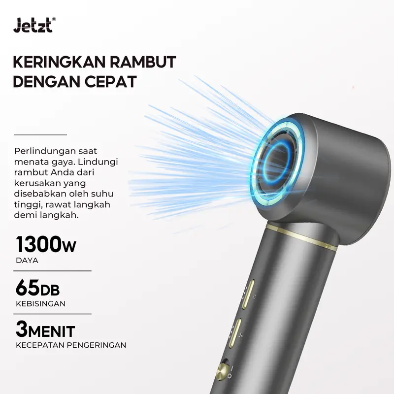 JETZT HC1000 Hair Dryer 3 in 1 Pengering rambut 2 Juta ion negatif Teknologi anti radiasi aman untuk anak-anak dan wanita hamil Mesin Compact Kering 7