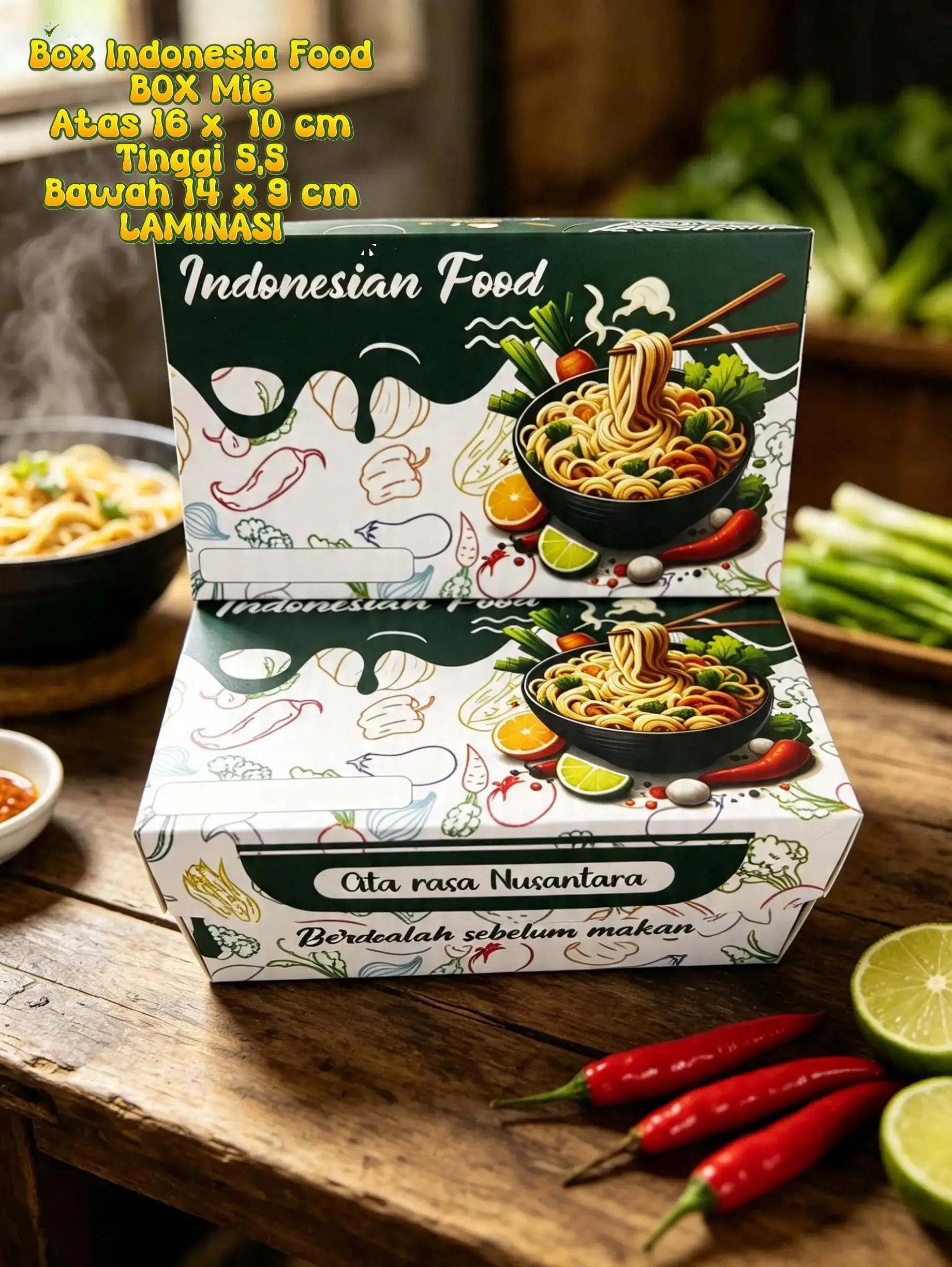 Box Mie Hijau/ BOx gacoan/ dus mie jebew/ dus mie yamin
