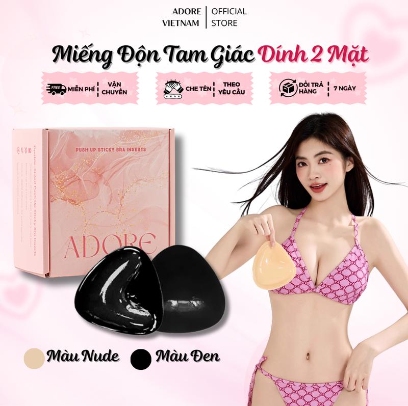  * SALE XẬP XÌNH SẬP SÀN HÀNG MỚI  Miếng dán Tam Giác Độn Ngực Adore keo silicone hai mặt thiết kế định hình v1 miếng lót ngực mút độn nâng ngực dùng được nhiều lần 