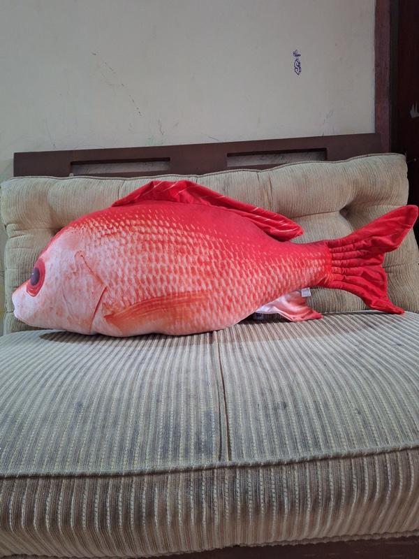 Superjumbo Bantal Boneka Ikan Unik Ukuran 100cm Hadiah Ulang Tahun Mainan Anak Lucu Dan Nyaman