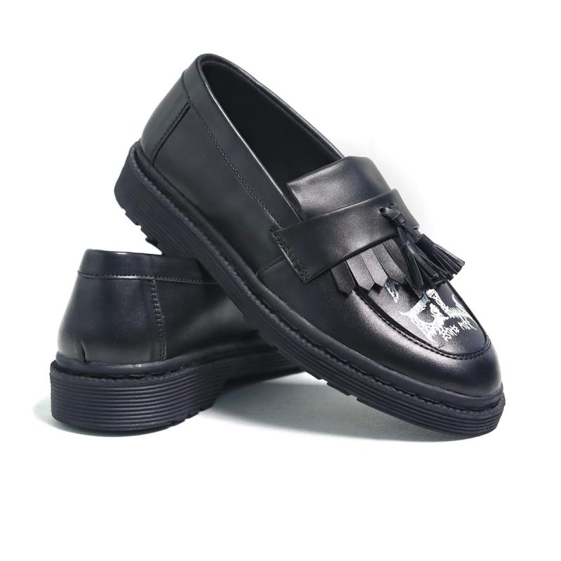MONAS Walskul Sepatu Formal Kasual Docmart Black Skul Pria 4
