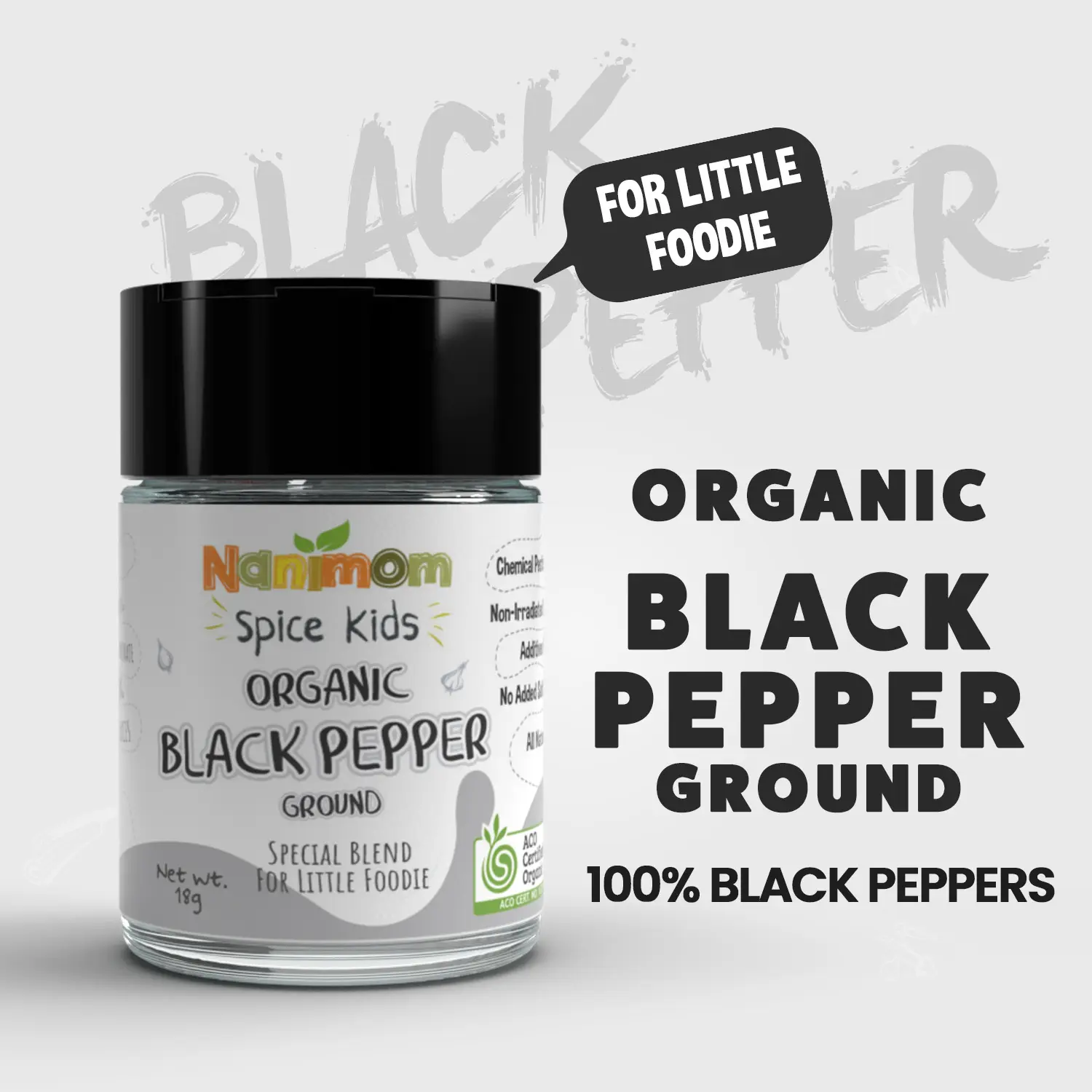 Nanimom Spice Kids Organic Black Pepper Ground