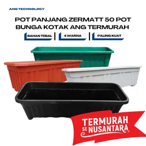 ANG TECHNOLOGY Pot Panjang ZERMATT 50 ANG Putih Hitam Hijau Coklat Merah Bata Pot Bunga Segi Panjang 50cm 70cm Pot PanjangHw Highway High Way 55 Bahan Tebal 4 Warna Paling Kuat Termurah