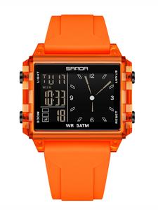 Reloj SANDA unisex de moda, pantalla analógica-digital, resistente al agua, luminoso con cuenta regresiva y múltiples funciones; reloj casual que combina bien con la moda y luce fresco para jóvenes.