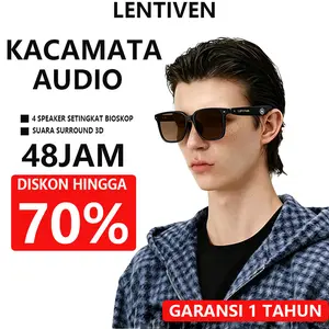 LENTIVEN Kacamata SMART Hitam Cat Eye Wireless Bluetooth Headset Sun glasses Smart Multi function Glasses Earphones Headset TWS SPEAKER AI GL08