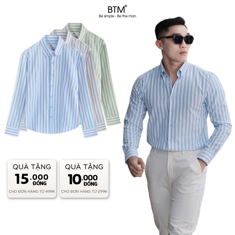Áo Sơ Mi Nam Dài Tay BTM HARRISON STRIPED OXFORT - Vải Oxford Dày Dặn Form Slim Mã 1.344.4